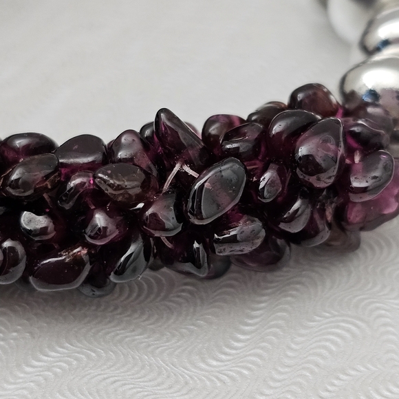 Silpada Super Rare Sterling Silver Garnet Nugget Bead Stretch Bracelet B0930 - Picture 5 of 11